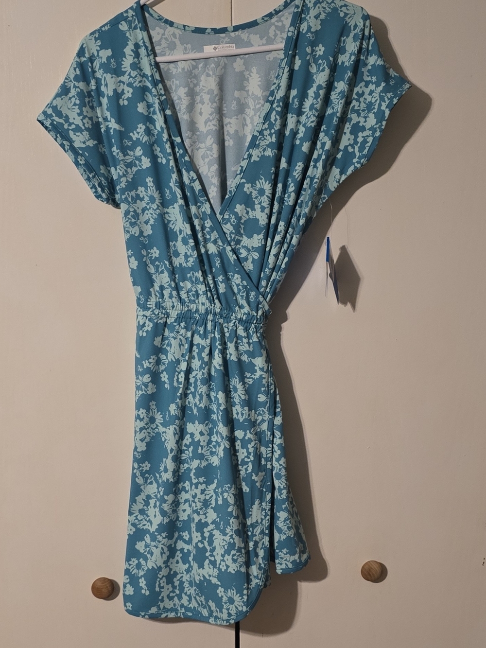 Columbia Teal Floral Wrap Dress